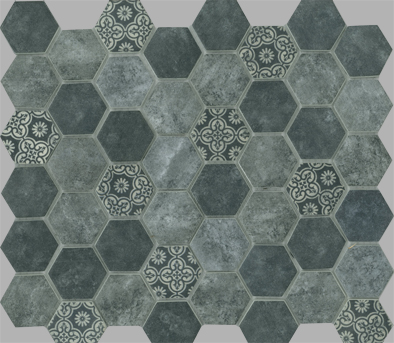 Signature Hexagon Charcoal Satin