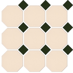 Matt Cream Octagon Matt Green Dot